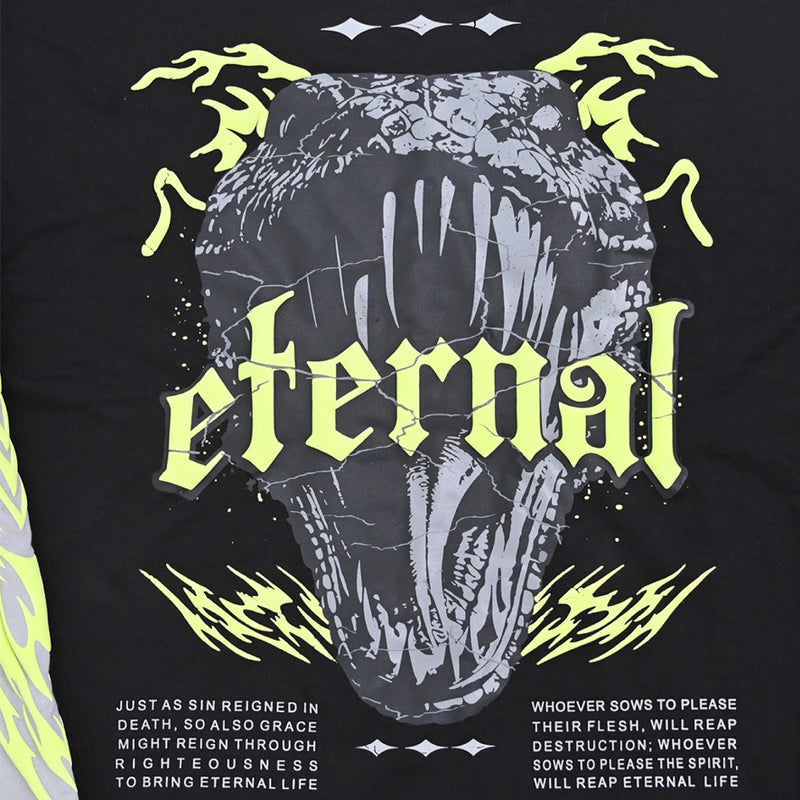 Eternal Snake Layered Long Sleeve Tee (Washed Black)