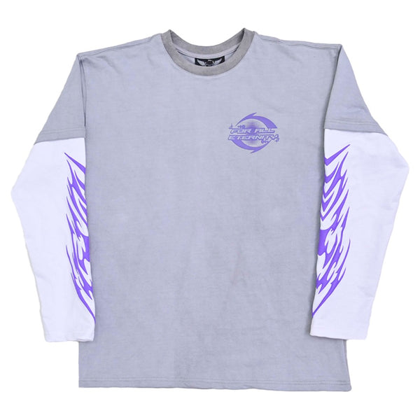 Eternal Snake Layered Long Sleeve Tee (Washed Gray)